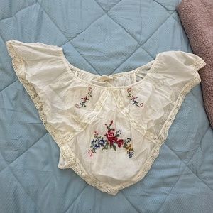 Lace Embroidered Cotton Wild Crow Top